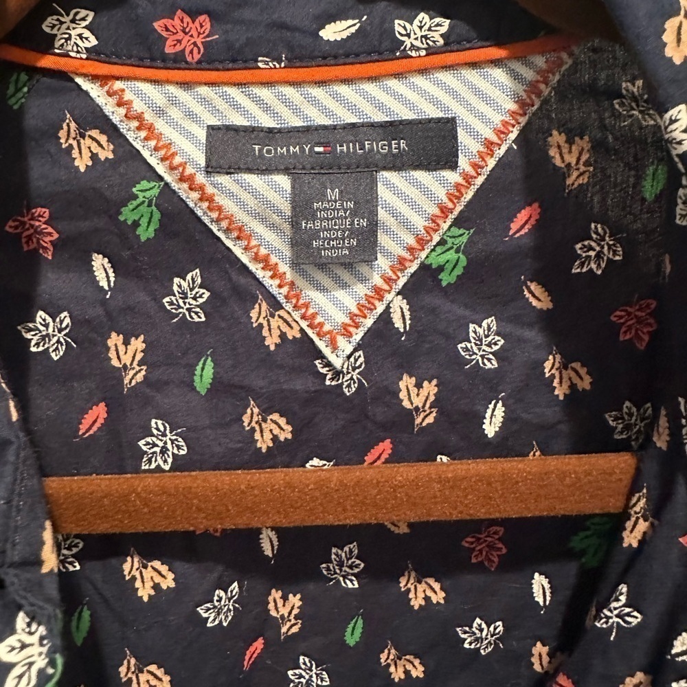 Tommy Hilfiger Leaf Belted Shirt Dress Navy Blue M - Picture 6 of 8